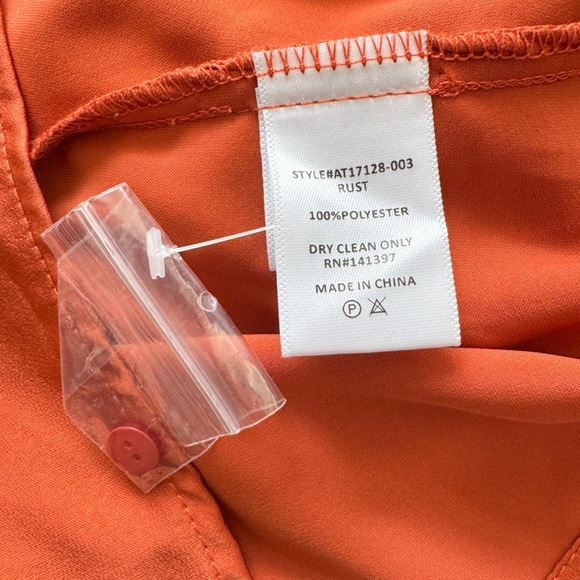 ASTR • Satin Shirred Blouse in Rust - Picture 10 of 11